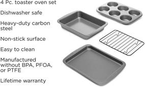 img 2 attached to Набор посуды Ecolution Nonstick для тостерных печей - 4 штуки, серый