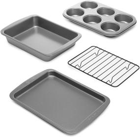 img 4 attached to Набор посуды Ecolution Nonstick для тостерных печей - 4 штуки, серый