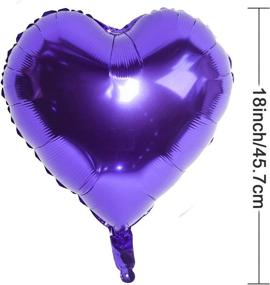 img 2 attached to 💜 Purple Heart Foil Mylar Balloons: Vibrant Decorations for Birthdays, Weddings, Valentines Day, and More - Pack of 6