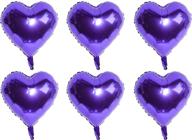 💜 purple heart foil mylar balloons: vibrant decorations for birthdays, weddings, valentines day, and more - pack of 6 логотип