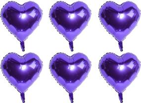 img 4 attached to 💜 Purple Heart Foil Mylar Balloons: Vibrant Decorations for Birthdays, Weddings, Valentines Day, and More - Pack of 6