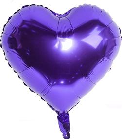 img 3 attached to 💜 Purple Heart Foil Mylar Balloons: Vibrant Decorations for Birthdays, Weddings, Valentines Day, and More - Pack of 6