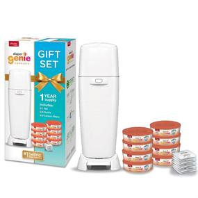img 4 attached to 👶 Ultimate Playtex Diaper Genie Baby Registry Set: Complete Diaper Pail, 8 Clean-Scent Refills, and 8 Odor-Control Filters