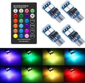 img 3 attached to 🚗 Enhance Car Interior with 194 W5W 168 RGB T10 LED Light Bulbs! Remote Control Atmosphere Lights for Car Interior/Map/Dome/Door/License Plate Light Courtesy Lights - 4-Pack