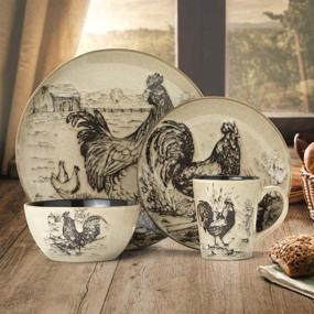 img 3 attached to 🐓 Pfaltzgraff Homespun Rooster 16 Piece Dinnerware Set