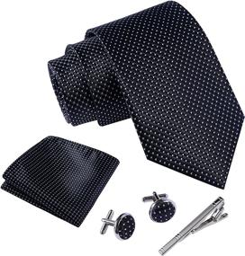 img 3 attached to 👔 Complete Set: Men's Tie, Necktie, Handkerchief, and Cufflinks
