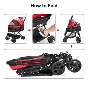 img 2 attached to Wangmao Large Dog Stroller: Foldable Pet Stroller for Medium Dogs 🐶 with Reversible Handlebar and Convertible Compartment - Ideal for Large and Medium Pets