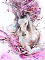 full drill rhinestone embroidery kit | diy 5d diamond painting cross stitch pattern | pink horse | arts and crafts home wall decor | 30x40 cm/12x16 inch logo