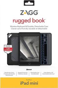 img 2 attached to 📱 ZAGG Rugged Book - Durable Case and Bluetooth Keyboard for iPad Mini 5 (7.9") - Charcoal: Ultimate Protection and Enhanced Typing Experience