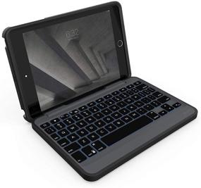 img 1 attached to 📱 ZAGG Rugged Book - Durable Case and Bluetooth Keyboard for iPad Mini 5 (7.9") - Charcoal: Ultimate Protection and Enhanced Typing Experience