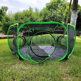 img 1 attached to HEYHOME Small Animal Playpen with Surround Tunnel – Ideal Guinea Pig, Hedgehog, and Rabbit Cage – Breathable & Transparent Pop Open Exercise Yard Fence – Includes Top Cover to Prevent Escapes (Patent Pending)