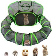 heyhome small animal playpen with surround tunnel – ideal guinea pig, hedgehog, and rabbit cage – breathable & transparent pop open exercise yard fence – includes top cover to prevent escapes (patent pending) логотип