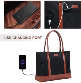 img 2 attached to 💼 Laptop Tote Bag with USB - 15.6 Inch Business Working Bag for Women | Perfect Laptop Bag Gifts for Women