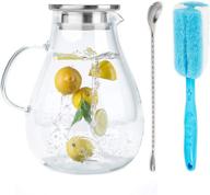 smirly glass pitcher: versatile glass water pitcher with lid, spout, handle, and fridge-friendly design logo