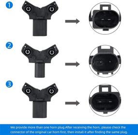 img 1 attached to 🚗 SEINECA 12V Водонепроницаемый Улитка Horn - совместимо с BMW, 110-125дБ высокий/низкий тюнинг, с тремя парами штекеров для гудка