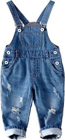 img 4 attached to Cool Ripped Overalls for Little Girls and Boys - Kidscool Boys' Clothing