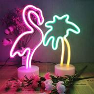 🌴 neon flamingo and palm tree decoration lights - 2 pack, pink and green, usb/battery powered lights for bedroom, girls' kids birthday party, christmas логотип