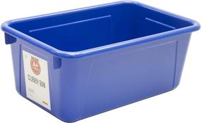 img 3 attached to 📦 Set of 5 Storex Small Cubby Bins in Blue, Pink, and Turquoise