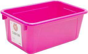 img 2 attached to 📦 Set of 5 Storex Small Cubby Bins in Blue, Pink, and Turquoise