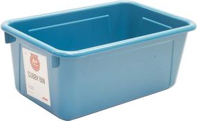 img 1 attached to 📦 Set of 5 Storex Small Cubby Bins in Blue, Pink, and Turquoise