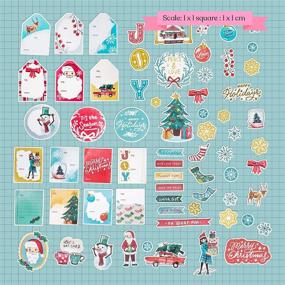 img 3 attached to Navy Peony Jolly Christmas Sticker and Label Set (67 Pack) - Waterproof, Durable Holiday Themed Winter Decals for Journal, Ornament, Water Bottles