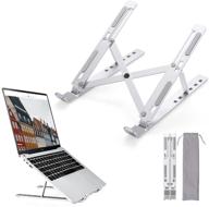 lehom laptop stand holder for desk: adjustable portable computer riser stand for mac, lenovo, hp, dell & more - foldable aluminum notebook elevator for 10-15.6 inch laptops & tablets logo