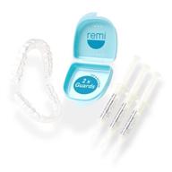 remi custom night guard kit with teeth whitening gels - achieve perfectly 🦷 fitted dental grade top and bottom mouth guards for teeth grinding (bruxism) including tooth whitening logo