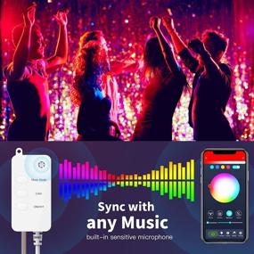 img 2 attached to HanciSmart Globe Fairy Lights: App & Remote Controlled Smart Christmas Lights with Music Sync, Works with Alexa Google Home - Waterproof LED String Lights for Bedroom Party Indoor Outdoor Decor (16.4ft)