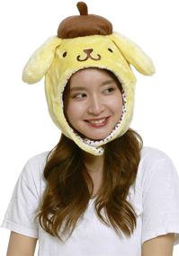 img 2 attached to 🐶 Sanrio Pompompurin Fluffy Beanie Cap: Soft, Warm and Yellow Headwear for Winter