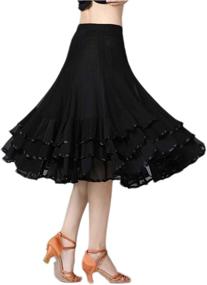 img 2 attached to Elevate Your Dance Style with CISMARK Elegant Ballroom Dancing Flamenco Women's Skirts