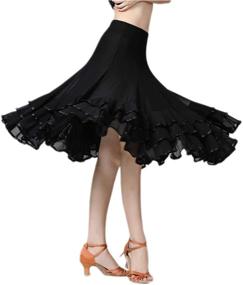 img 4 attached to Elevate Your Dance Style with CISMARK Elegant Ballroom Dancing Flamenco Women's Skirts