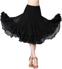 img 3 attached to Elevate Your Dance Style with CISMARK Elegant Ballroom Dancing Flamenco Women's Skirts