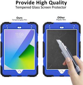 img 3 attached to 📱 iPad Mini 5/4 Case, iPad Mini 5th/4th Case 7.9'', [360° Rotatable Kickstand & Hand Strap] Ambison Full Body Protective Case with 9H Tempered Glass Screen Protector, Pencil Holder - Blue & Black, Enhanced SEO