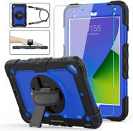 📱 ipad mini 5/4 case, ipad mini 5th/4th case 7.9'', [360° rotatable kickstand & hand strap] ambison full body protective case with 9h tempered glass screen protector, pencil holder - blue & black, enhanced seo logo