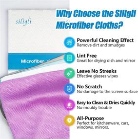 img 3 attached to 🧽 Nanoscale Cleaning Cloth Pack - 8 Microfiber Cleaning Cloths, 12×16 Inches, Easy Clean & Streak-Free, Reusable Lint-Free Cloth for House, Glasses, Dishes - Washable and Highly Effective