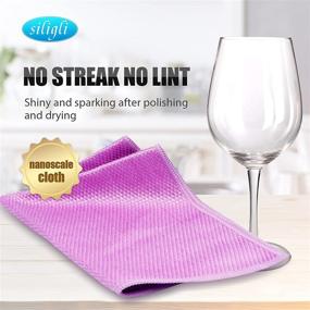 img 1 attached to 🧽 Nanoscale Cleaning Cloth Pack - 8 Microfiber Cleaning Cloths, 12×16 Inches, Easy Clean & Streak-Free, Reusable Lint-Free Cloth for House, Glasses, Dishes - Washable and Highly Effective