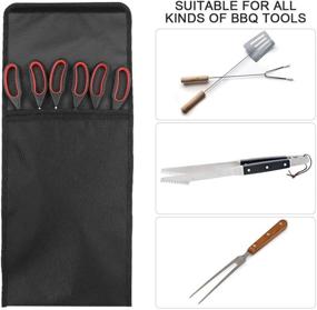 img 2 attached to 🛠️ Hemoton 2pcs BBQ Tool Storage Bags - Barbecue Hardware Tool Holder Pouches for Camping, Backyard Barbecue - Black, 18.7x8.2 inches