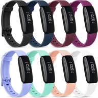 📱 8 pack silicone bands for fitbit inspire 2, hr, inspire, ace 2 - sport adjustable wristbands for women & men logo