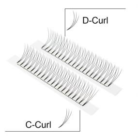 img 1 attached to Voluminous Lash Extensions: 4D-8D Pre-made Fans, .07-.10 Diameter, C D Curl, 9-18mm Length for Perfect Volume Eyelashes (6D-D-0.07-14mm)
