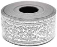 silver royal celtic heart jacquard ribbon – 11 yard spool; 1.37 inches wide logo