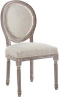 🪑 modway emanate french vintage beige upholstered dining chair: elegant upholstery for a stylish dining experience logo