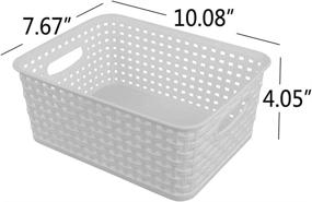 img 3 attached to 📦 EudokkyNA Small White Plastic Weave Storage Baskets, Set of 6