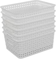 📦 eudokkyna small white plastic weave storage baskets, set of 6 logo