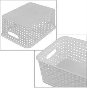 img 2 attached to 📦 EudokkyNA Small White Plastic Weave Storage Baskets, Set of 6