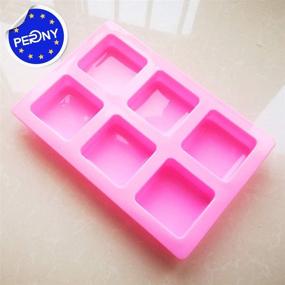 img 2 attached to Non-Stick Silicone Soap Molds, Pack of 2 - 6-Cavity Soap Mold for Creating 2.35 Inch Square Handmade Soaps