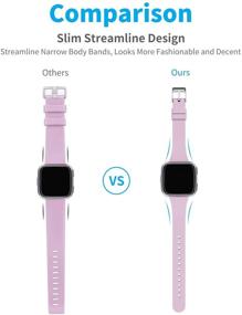 img 1 attached to Coperr 4 Pack Silicone Bands для серии Fitbit Versa - тонкие, мягкие и стильные браслеты для женщин и мужчин.