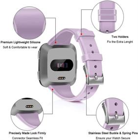 img 2 attached to Coperr 4 Pack Silicone Bands для серии Fitbit Versa - тонкие, мягкие и стильные браслеты для женщин и мужчин.