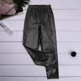 img 1 attached to YOOJIA Metallic Length Workout Leggings Girls' Clothing