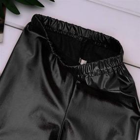 img 2 attached to YOOJIA Metallic Length Workout Leggings Girls' Clothing