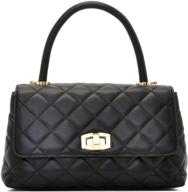 👜 quilted flap crossbody handbags, convertible designer-inspired purse for women - black, white, champagne gold logo